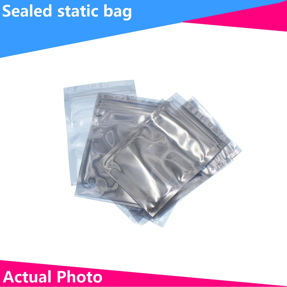 100PCS Antistatic Aluminum Anti Static Bag Ziplock Bags Resealable Anti Static Pouch for Electronic Accessories Package Bags