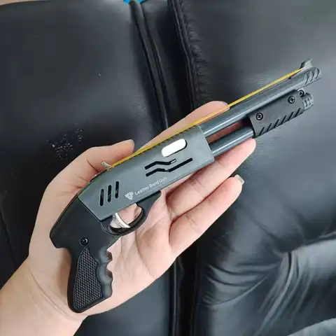 Csnoobs 2024 Mini Elastico Spruzzatore 8 Scoppie di Elastico Pistola Modello In Miniatura Ornamenti Giocattolo Morbida Proiettile Pistola Regalo Di Natale