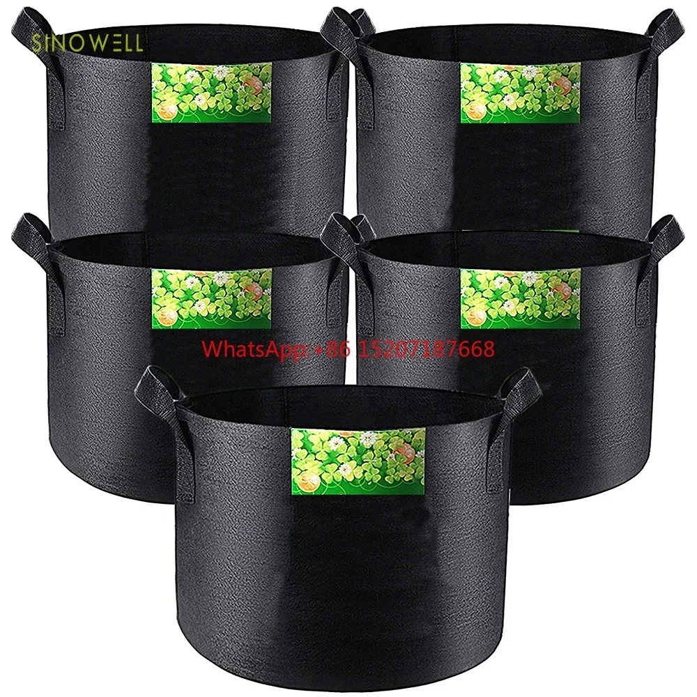 1 / 2 / 3 / 5 / 10 / 20 / 30 / 40 / 50 / 100 / 200/300 gallon All Size Non woven Plant Fabric Pots Grow Bags with Handles