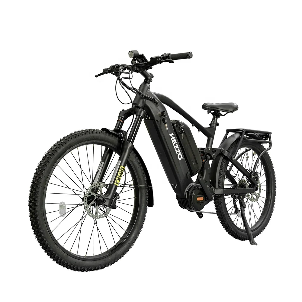 HEZZO 52V 1000w Electric Bicycle BAFANG M620 Mid Drive Ebike 27.5Inch 40Ah SAMSUNG Mountain Ebike 9 Speed 150km Range Emtb