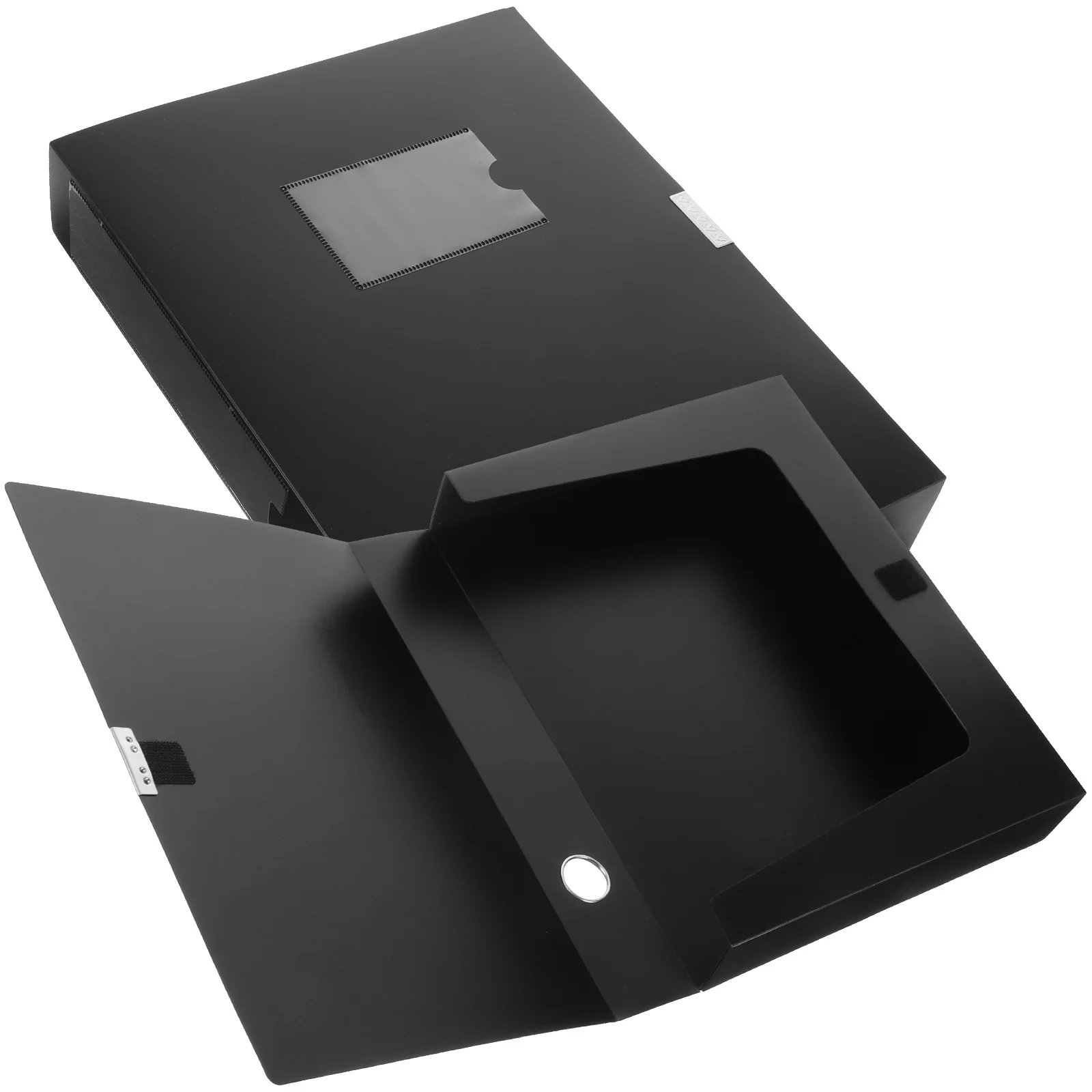 2pcs Black Thickened A4 PVC Waterproof Large Capacity Document Storage Box for Office Desk ganizer 5 5cm Height