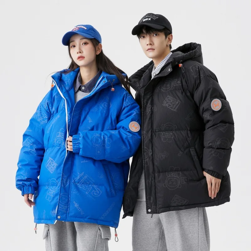 

Winter down jacket men's thickened men's and women's winter 50 national standard white duck down couples with the same coat