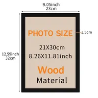 21x30cm Frame Black White Wooden Photo Frame Hang on Wall  Poster Certificate Canvas Painting Display Frame Wall Decor Gift