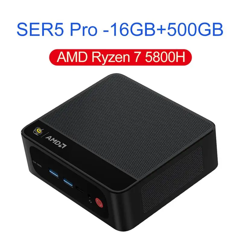 2025 Beelink Ryzen 7 5800H SER5 Pro Max Mini PC AMD DDR4 16GB RAM 500GB NVME SSD Support WiFi6 4K HD Triple Screen Desktop