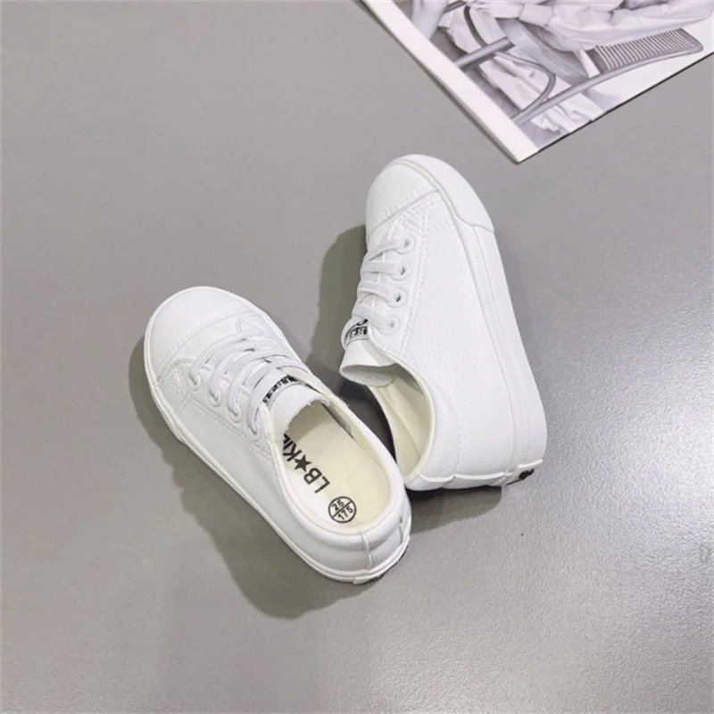 2024 New Children Shoes Leather White Girls Sneakers Breathable Boys Tennis Fashion Kids Sneakers EU 24-37