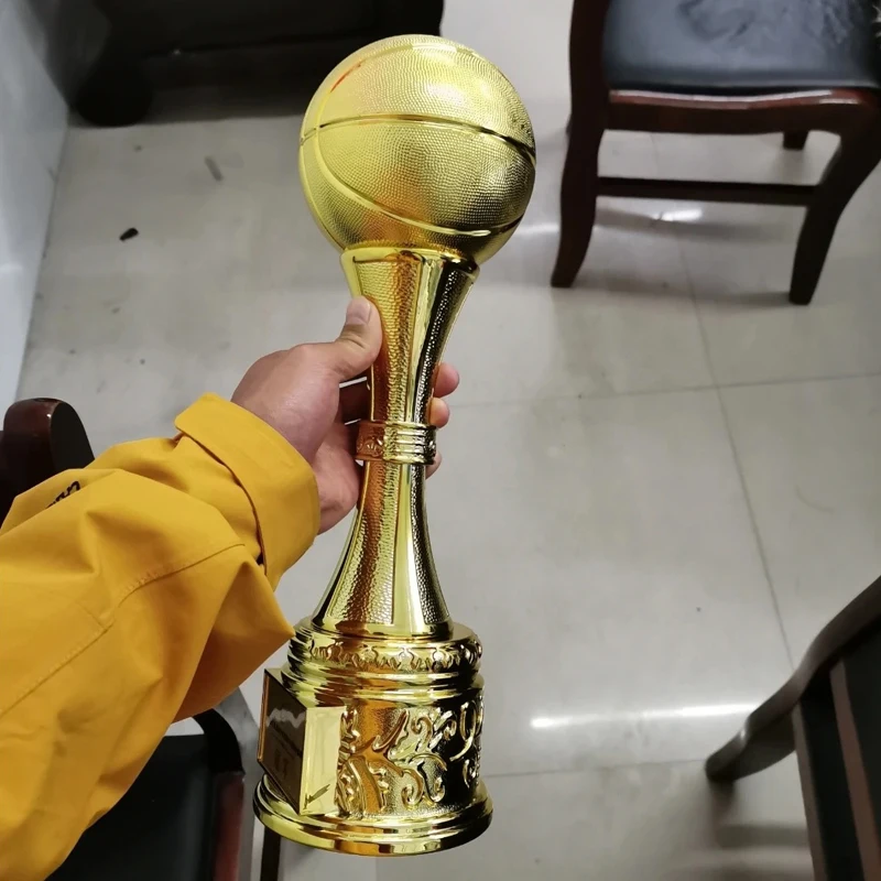 Customized Resin Football Trophy, Creative Trophy, Large Size Gold, Silver, Copper, High-Grade 38cm 50CM, Home Decoration, 1Pc