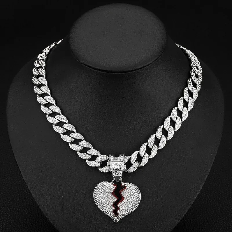 

Personalized Instagram Style Broken Heart Painting Fashion Necklace