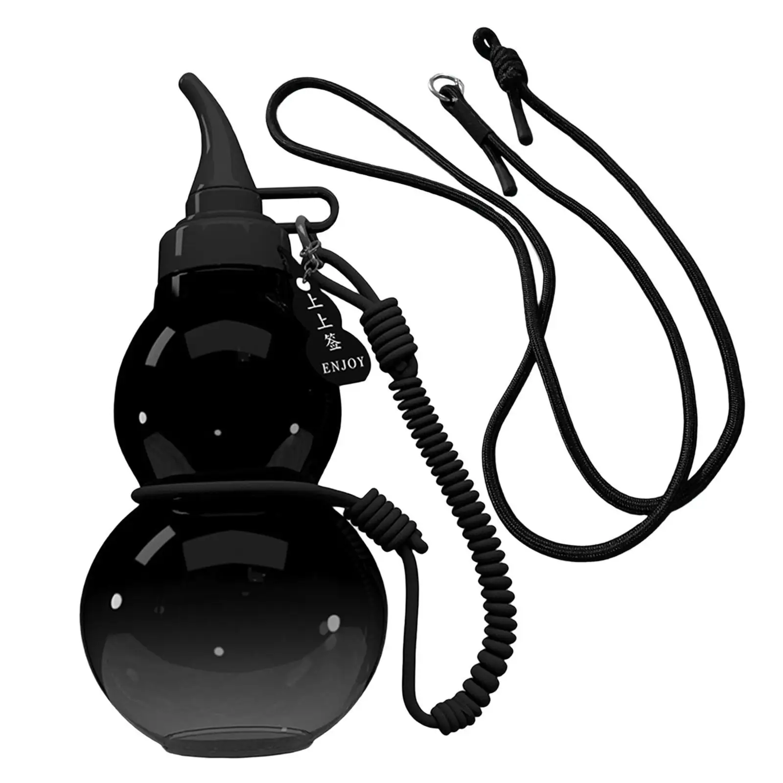 800ml Chinese Gourd Water Bottle Sport Flask Portable Large Capacity for Outdoor Lightweight with Carrying Strap 10.2x22.5cm
