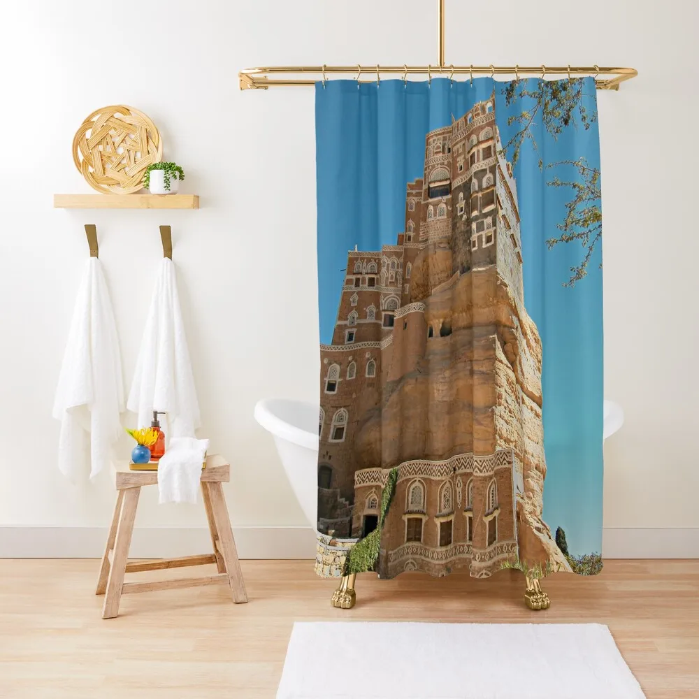 

Dar al-Hajar, royal palace, Sanaa, Yemen Shower Curtain Shower For Bathroom Set For Bathroom Bathroom Fabric Curtain