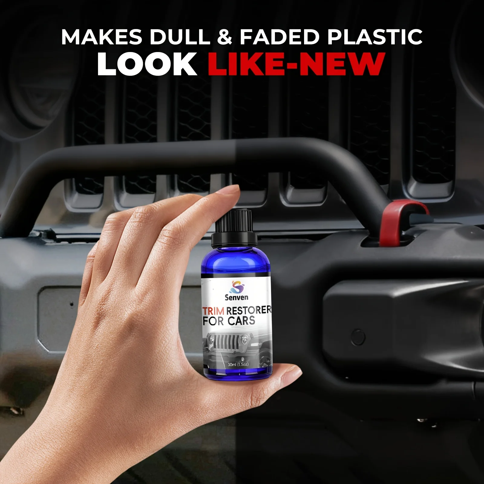 طقم إصلاح ديكور بلاستيكي للسيارات، إصلاح البهتان، حماية من الأشعة فوق البنفسجية وإخفاء الخدوش. سهلة الاستخدام، تطبيق إسفنجي مجاني