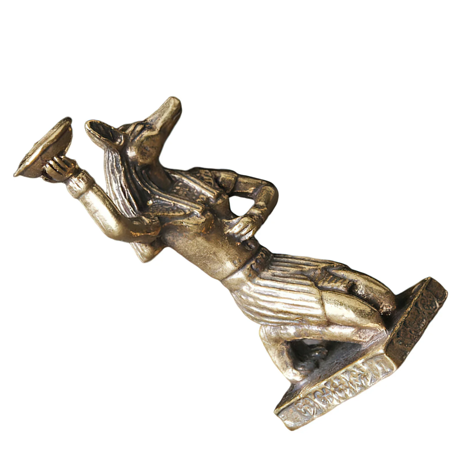 

Exquisite Brass Ancient Egypt Statue Retro Anubis Decorative Tabletop Brass Craft Statue Egypt Ornament Anubis Shaped Figurine