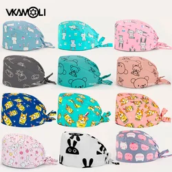 laboratory pet grooming Scrub Cap cotton Multicolor Cartoon print hat adjustable beauty salon nursing cap Doctor Nurse's cap