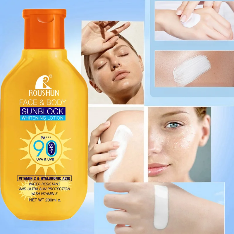 200ml Vitamin C Hyaluronic Acid Sunscreen Body Lotion 2in1 Clear Water Feeling Sunscreen Milk Refreshing Non Greasy UV Protectio