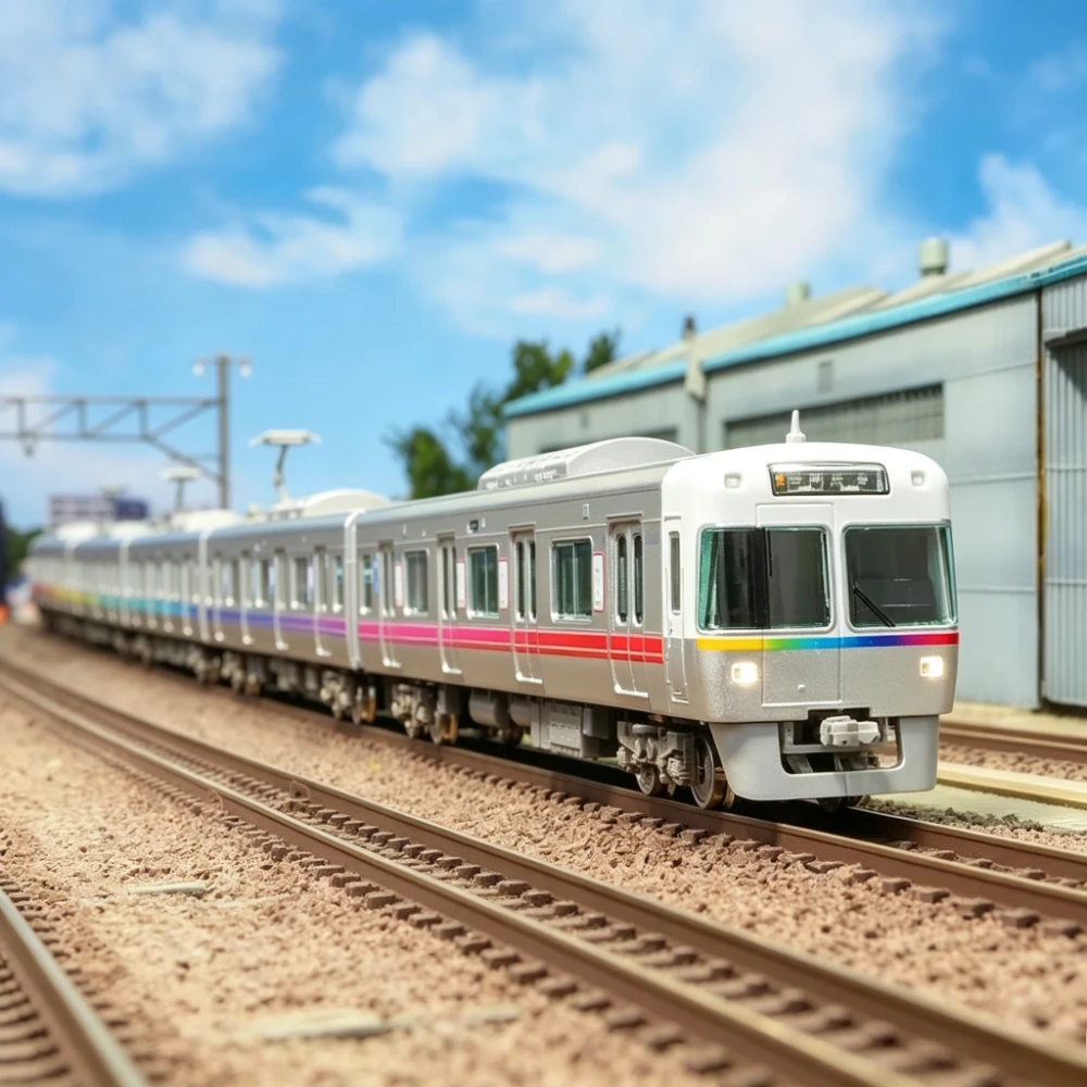 N Scale 1/160 Model Train Keio 1000 Series Commuter Train 50852 Rainbow Livery 5 Car Set Adult Collectible Gift