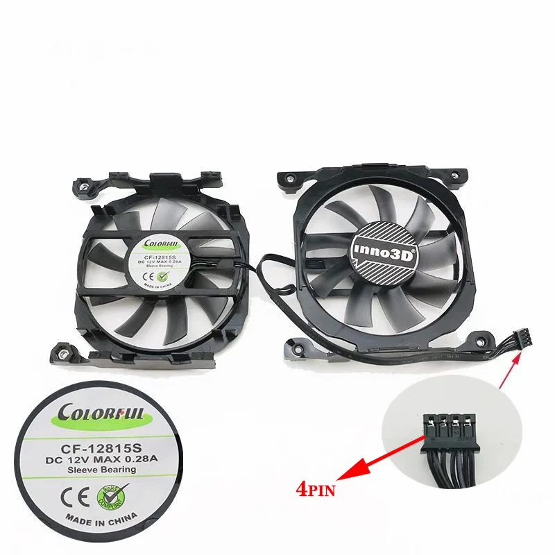 2PCS CF-12815S DC 12V 0.28A 4pin 2pin GTX660 660TI GPU Cooler สำหรับ UK จีน GTX660 660ti 750ti 760 extreme พัดลมการ์ดกราฟิก