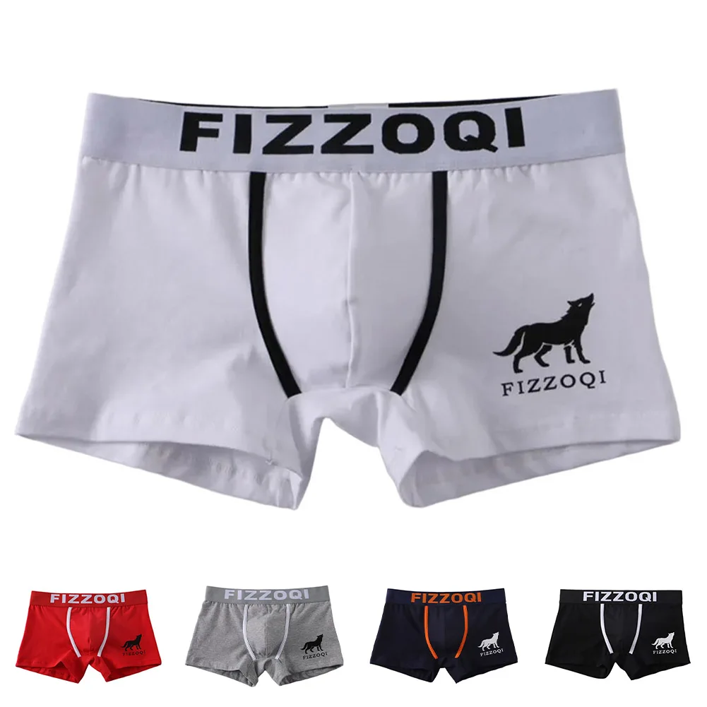 Classic Style Men\'s Trunk Underwear Panties Cotton Boxer Briefs 90 Cotton Composition Elastic Waistband Design