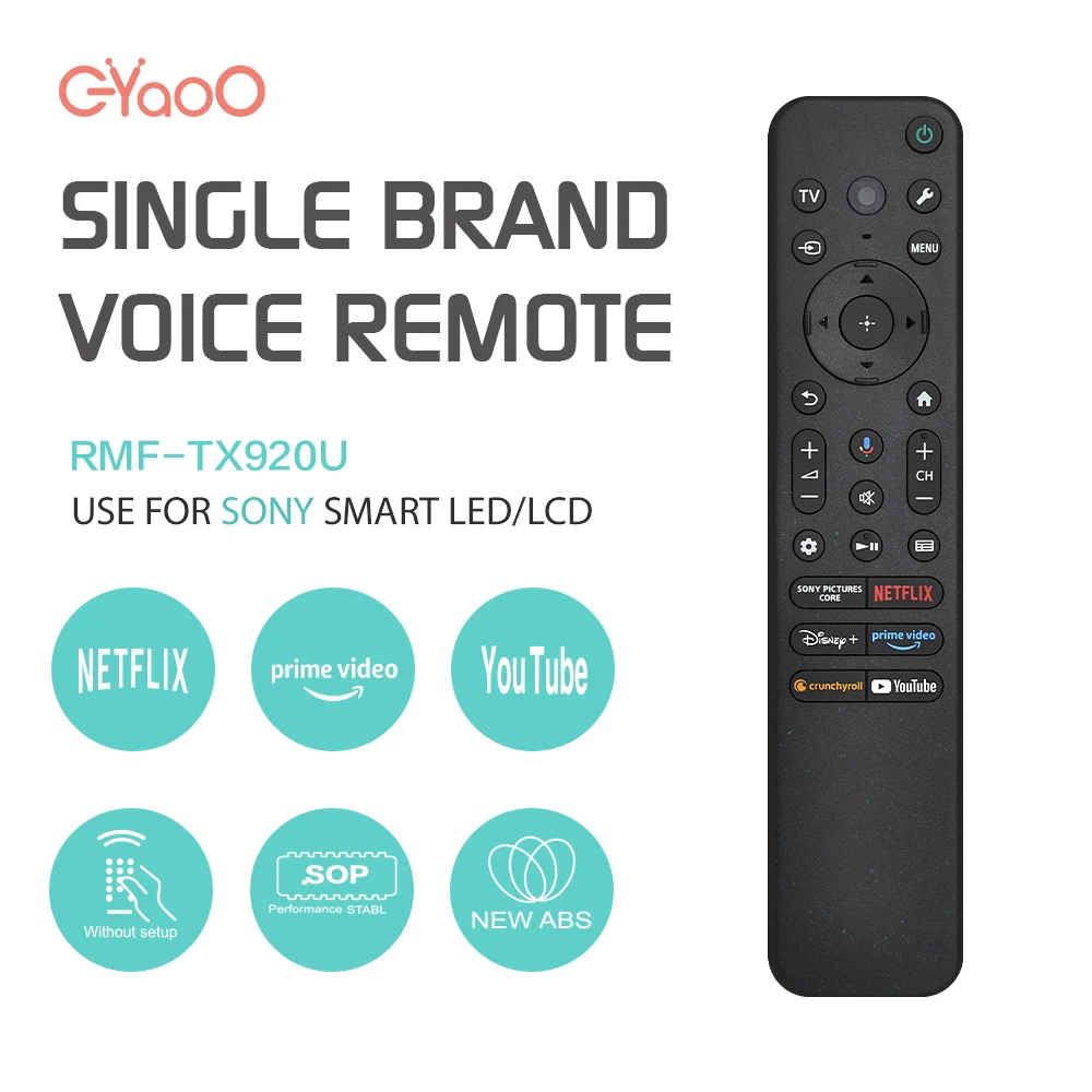 

RMF-TX920U Smart Voice Подсветка Пульт дистанционного управления Поддержка USB-зарядки для Sony Совместимость с 2024 телевизорами Sony с функцией поиска