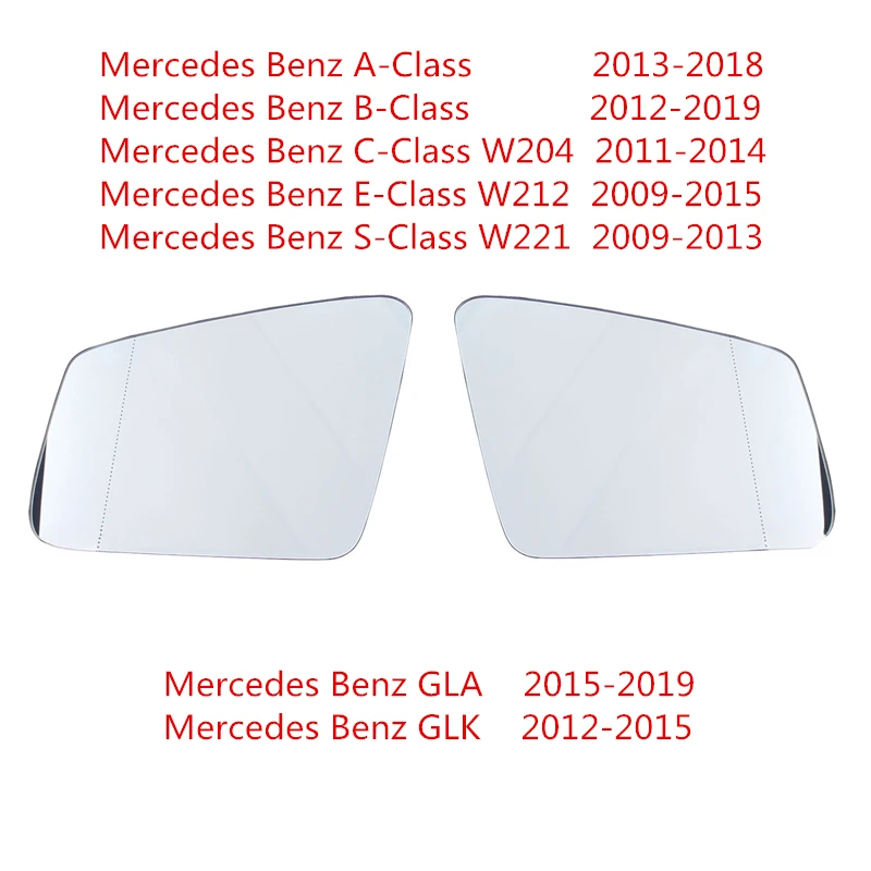 

Side Mirror Glass For Mercedes Benz A B C E S GLA GLK Class W204 W212 W221 HD Heated Rearview Mirror Lens Automotive Accessories