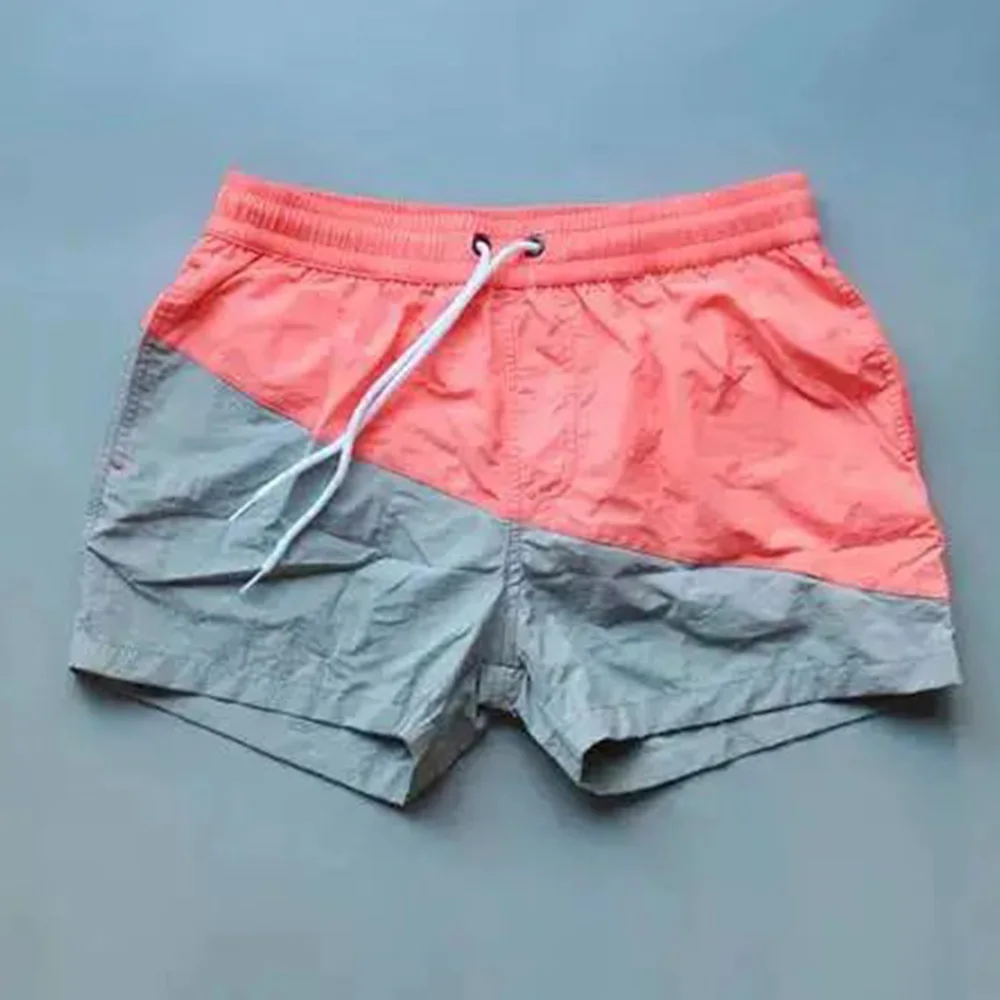 Mens Swim Trunks Running Sports Contrast Color Shorts Waterproof Quick Dry Gym Fitness Casual Beach Shorts Men'S Clothing 2024