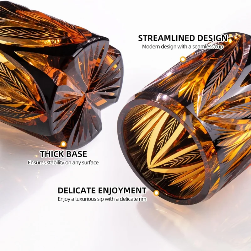 Golden Feather Whiskey Crystal Cup Luxury Wineware Wine Tasting Glasses Gifts Chivas Brandy Scotch Whisky Tumbler Dropshipping