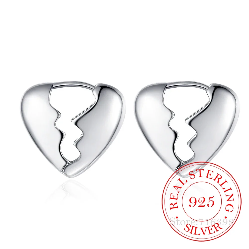 

Корейские серьги-клипсы из стерлингового серебра 925 пробы с полым сердцем, серьги-клипсы для женщин, 2024, ювелирные изделия для девочек на свадьбу, подарок, женские подвески