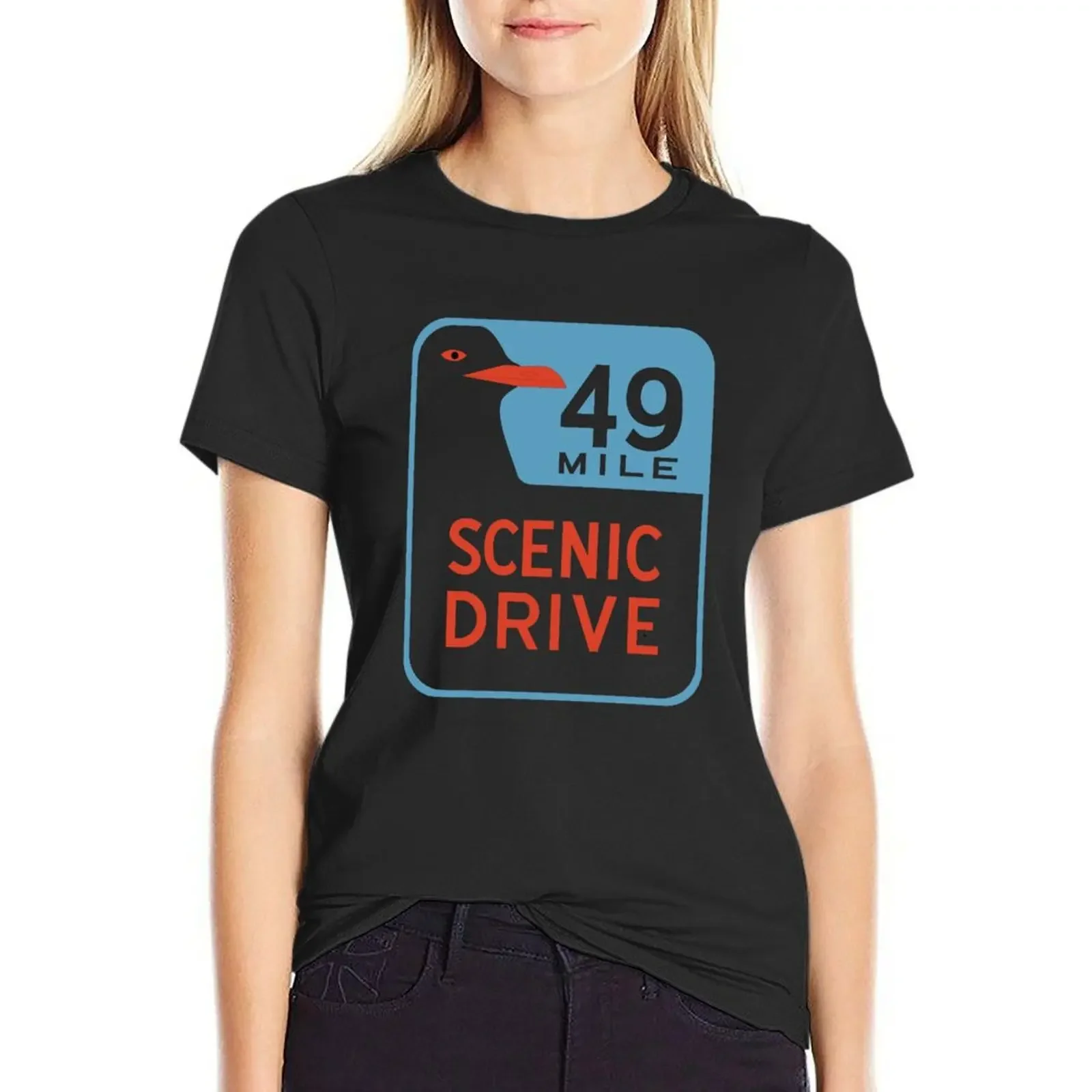 

49 Mile Scenic Drive Sign - SF ICONS T-Shirt anime clothes customs Blouse funny t-shirts for Women graphic tees funny