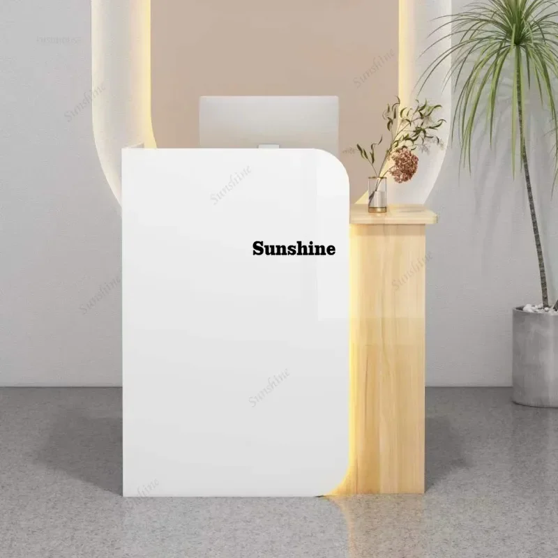 Minimalist Modern Reception Desk Clothing Store Cashier Barber and Beauty Shop Information Table Front Desk Company Reception u