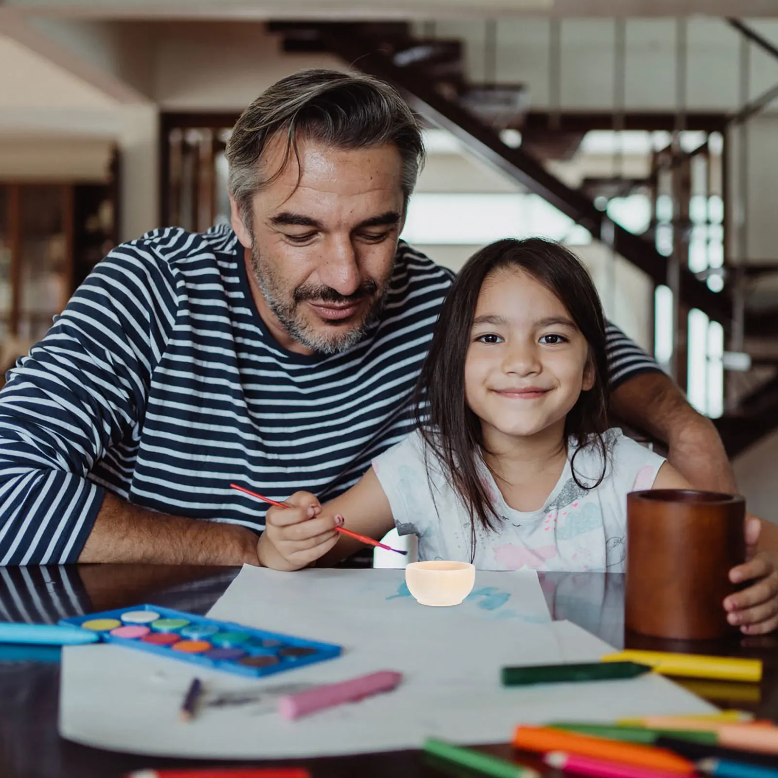 

10Pcs Wooden Bowls Small Mini Unpainted Blank DIY Crafts Bowls Decorative Home Use Wood DIY Bowl Mini Home Bowl