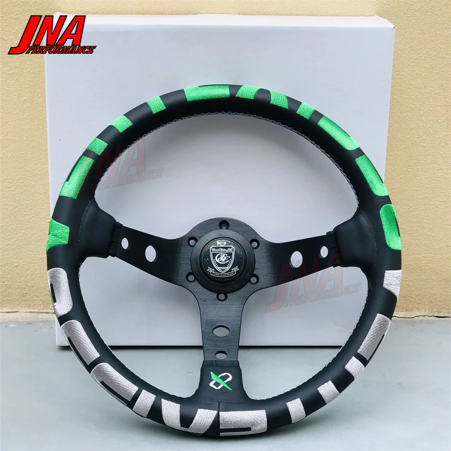 13inch Green Embroidery VERTEX 1996 Sports Car Steering Wheel