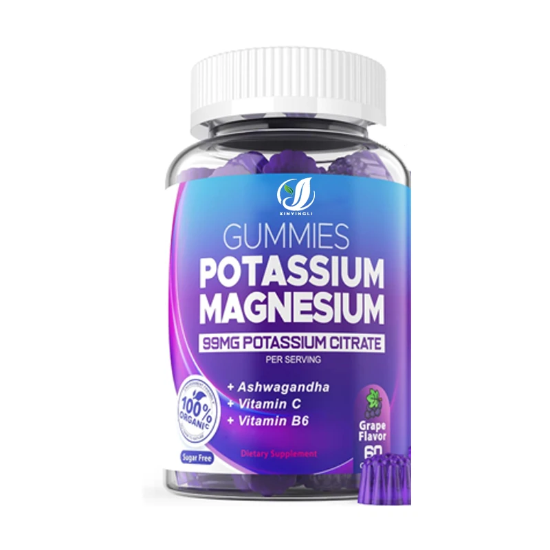 

Potassium magnesium gummies - containing magnesium glycinate, B6, Potassium citrate, suitable for leg spasms, muscles