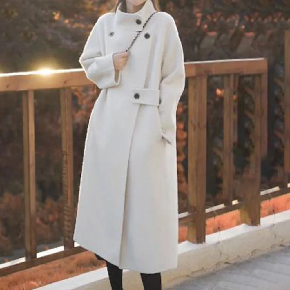 

Новинка осени и зимы 2025, высококачественное супер красивое корейское шерстяное пальто среднего и длинного размера для женщин