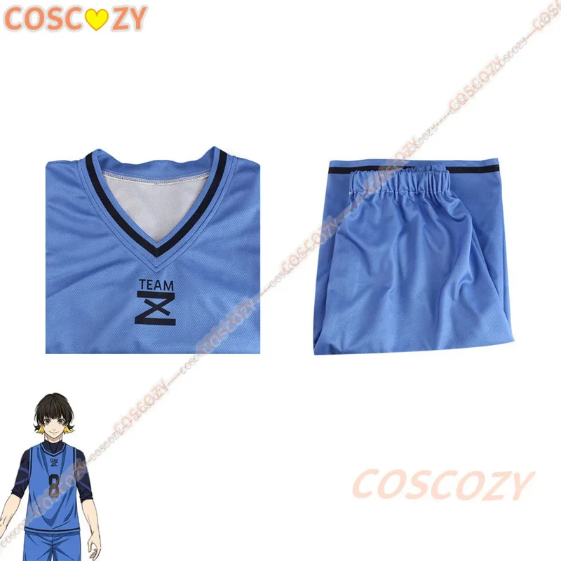 Anime Blue Lock Bachira Meguru Cosplay Kostuum Voetbal Jersey Sportkleding Blauw Uniform Bodysuit Halloween Kerstfeest Outfit