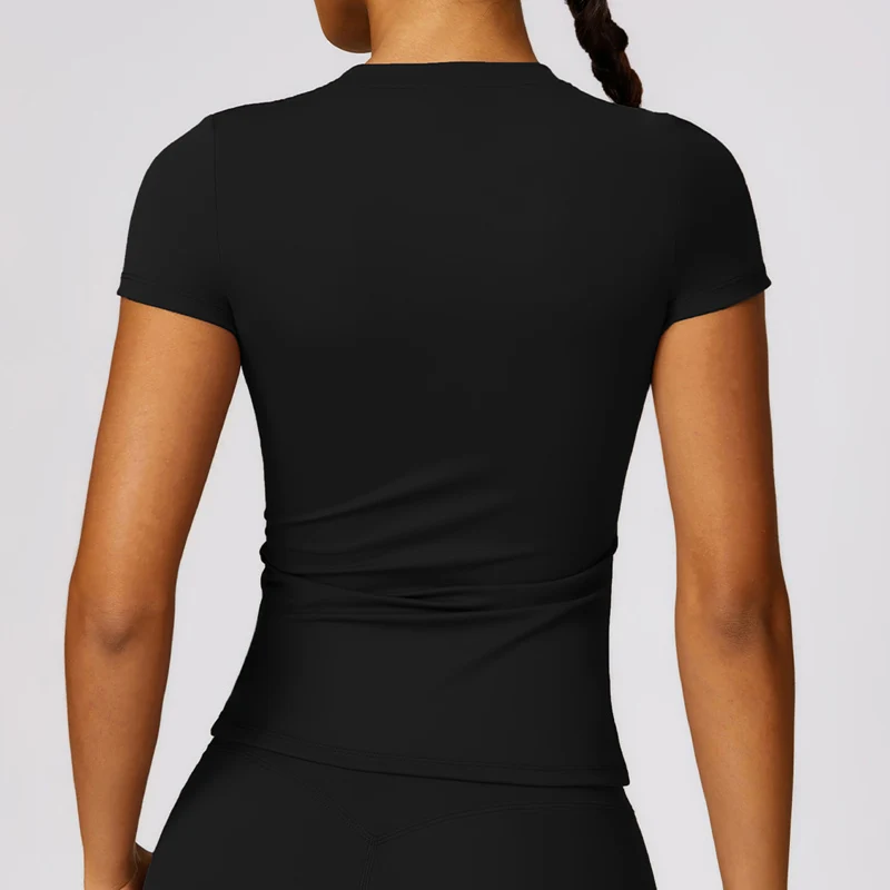 Women's Seamless Workout Shirts Short Sleeve Yoga Tops Sports Running Fitness T-shirt Summer Gym Athletic Top Slim Fit Shirts
