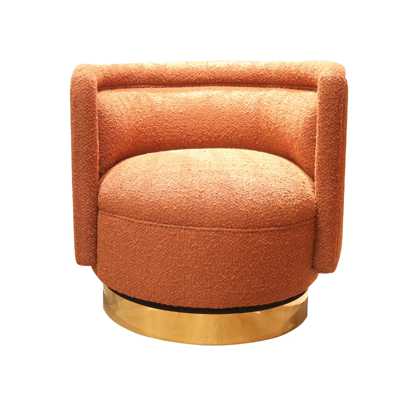 Modern luxury furniture, living room metal base, unique rotating recliner