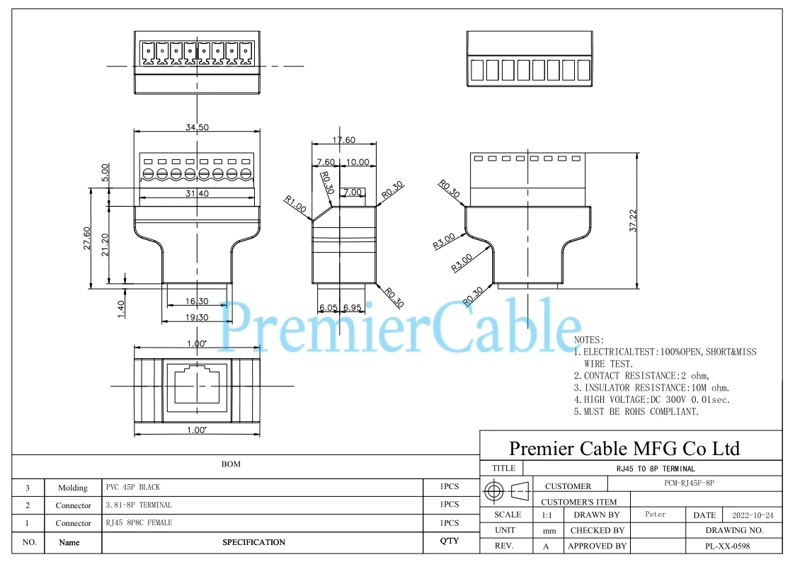 RJ45 8P8C Buchse auf 8-Pin-Schraubklemmenadapter RJ45 Ethernet lötfreie Klemmenleiste Verlängerungsstecker – Detail 3