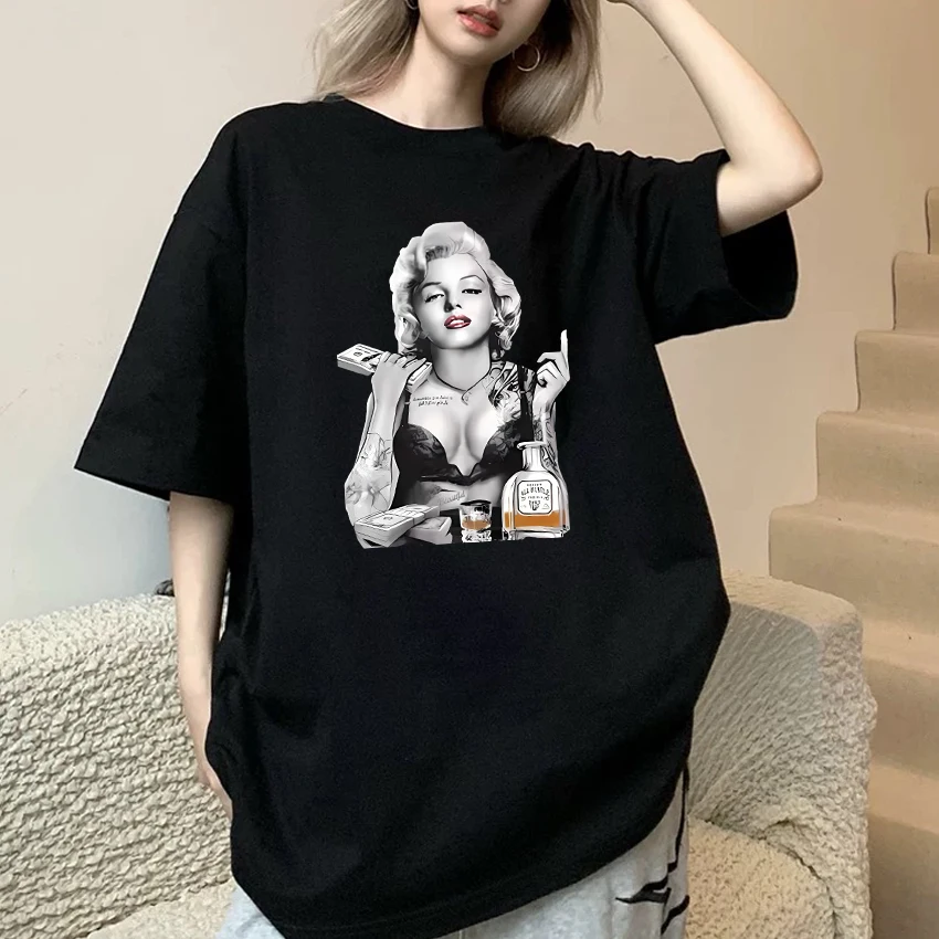 

Hot Sale Men Women Classic T shirt Marilyn Monroe Graphic Fashion short sleeve T-shirts Summer Unisex 100% Cotton clothing Tops