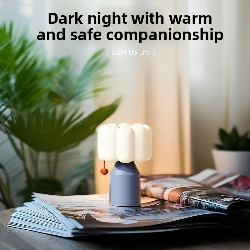 جديد كريم نمط السرير غرفة نوم الراقية الجدول النوم مصباح عالية القيمة ليلة ضوء جو مصباح هدية عيد ميلاد