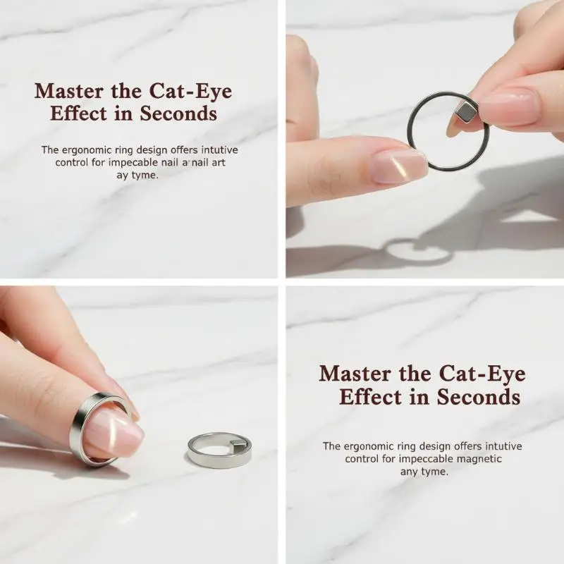 

Cat Eye Nail Magnet Set 1 2Pcs Y Rings Shape Magnetic Gel Polish Art Design Tool for Salon Home DIY Manicure Projects