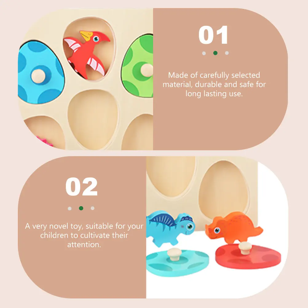 

Набор из 1 шт.: Деревянный развивающий пазл-головоломка с динозаврами для раннего обучения детей, познавательная игрушка, подарок на Пасху