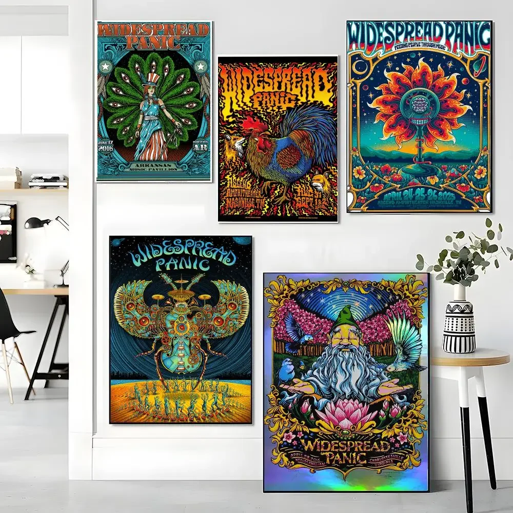 band W-Widespread Panic-C Painting Calligraphy Boho Botanical Decor for Living Room Elegant Home Style