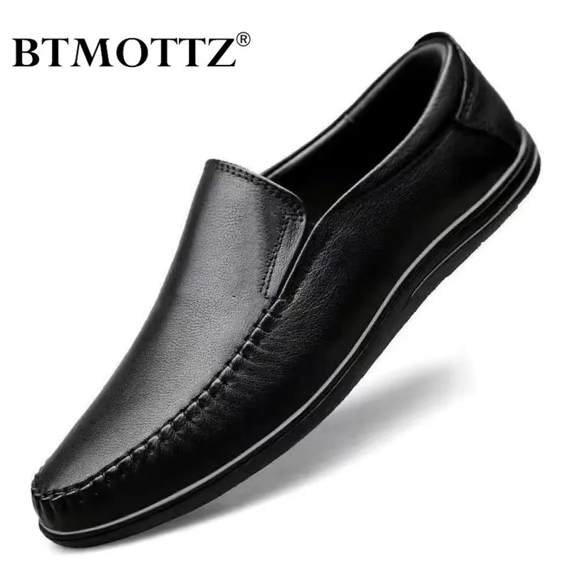 Genuine Leather Men Shoes Luxury Brand Casual Mens Loafers Moccasins Breathable Slip on Designer Driving Shoes Plus Size 38-47