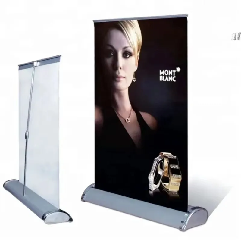 

Aluminum electric scrolling display roll pop-up bracket banner