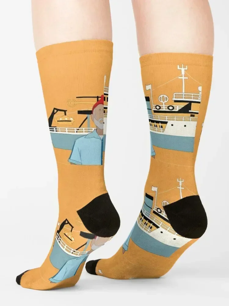 STEVE ZISSOU AND THE BELAFONTE Socks basketball valentine gift ideas winter thermal cotton Socks Men Women's