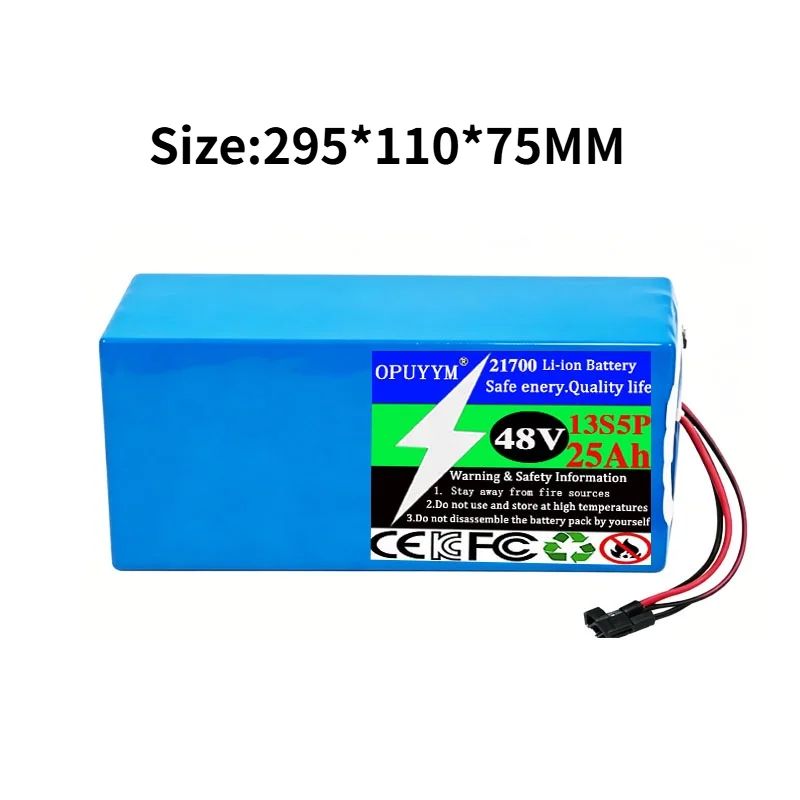 Original 48V 25Ah 21700 13S5P High Capacity  Lithium Battery Pack 1000W with BMS for Balance Car, Bike, Scooter, Tricycle