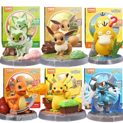 BLOKEES Originele POKEMON Bouwstenen Pikachu Charmander Psyduck Sprigatito Eevee Lucario Pokémon Action Figure Speelgoed Gift