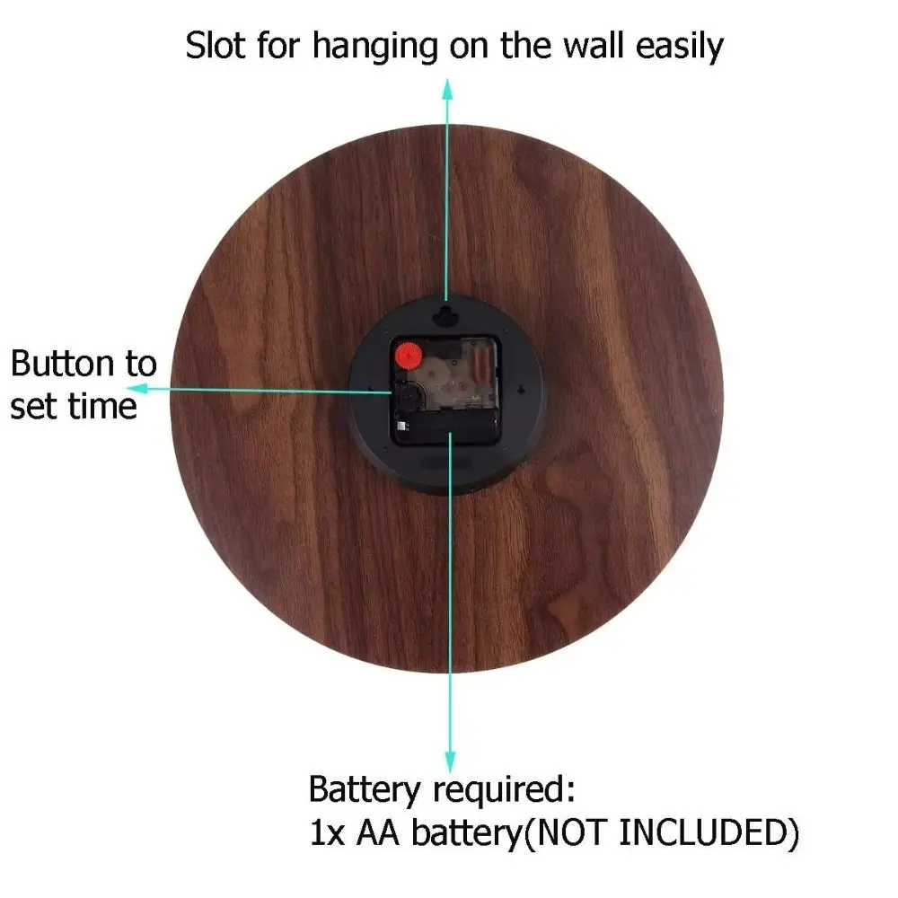ساعة حائط مضيئة غير موقوتة تتوهج في الظلام الأرقام والأيدي ضوء الليل ساعة معلقة 12 بوصة دقة الوقت #3