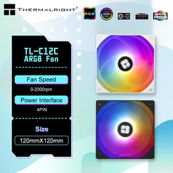 Thermalright TL-C12C 120mm Cooling Fan 5V 3PIN ARGB pc gamer Adjust Speed Cooler argb Adjustable computer Case Fan ventilador