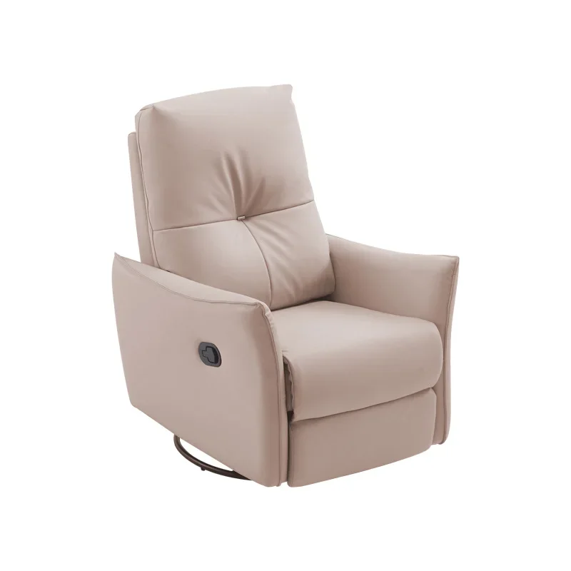 Single electric multi-functional sofa, small apartment rockable rotating manicure and beauty recliner, genuine leather
