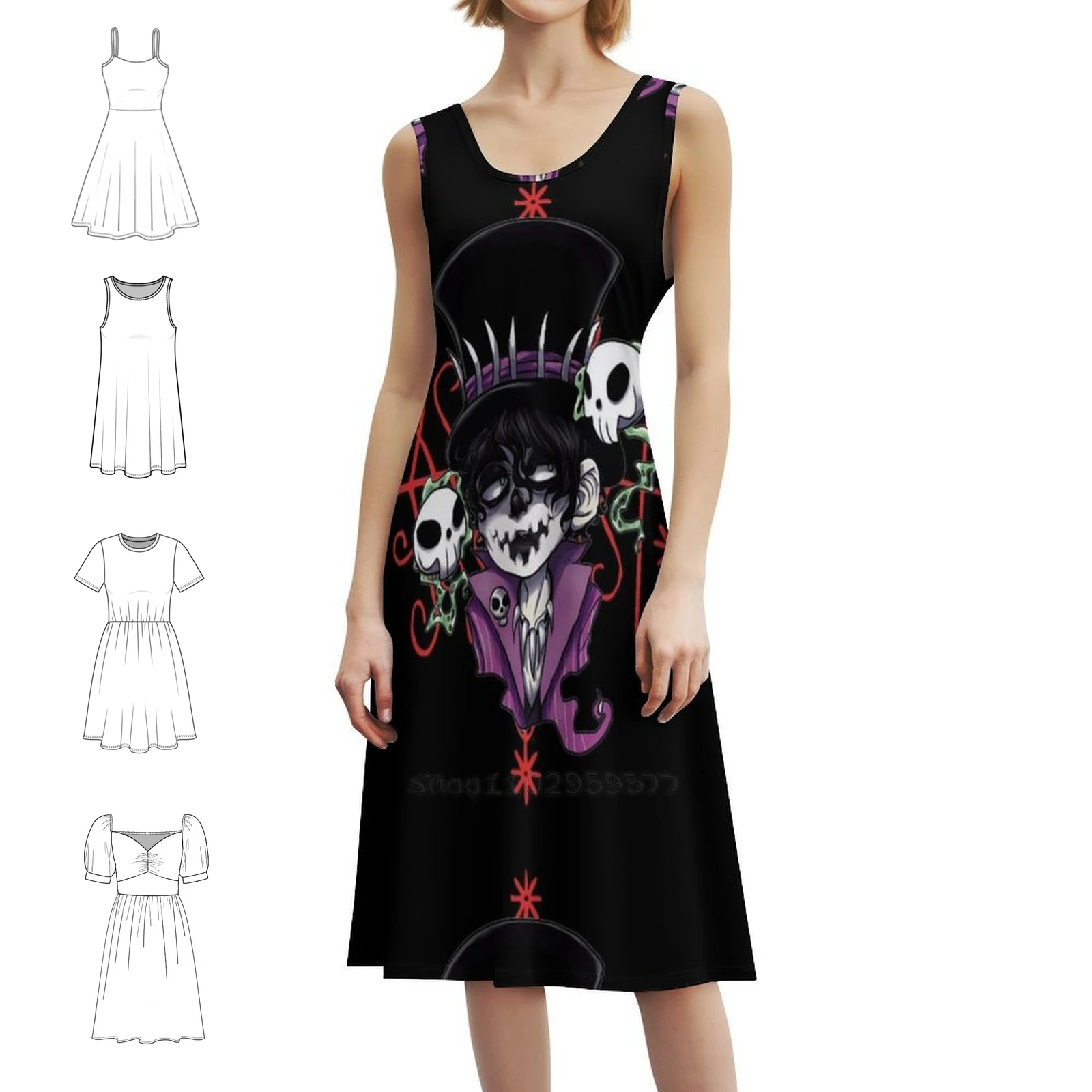 

Платье Papa Legba Young с вырезом в форме сердца, элегантное летнее праздничное платье для женщин, женские платья Papa Legba Young Skulls Religion