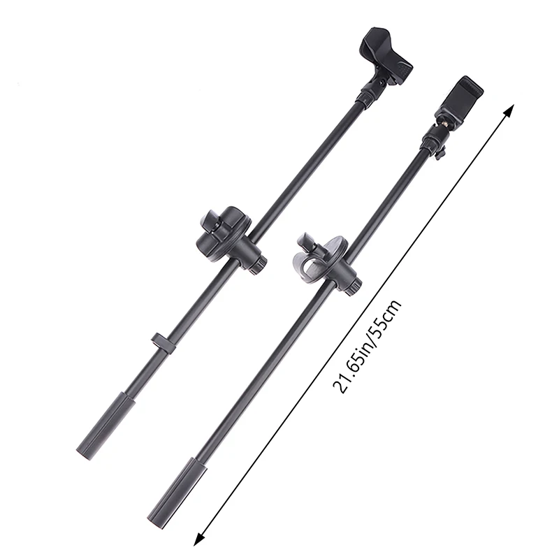 55CM Microphone Crossbar Stand Rotating Microphone Stand Screw Boom Arms Mic Clip Phone Holder Extension Bracket